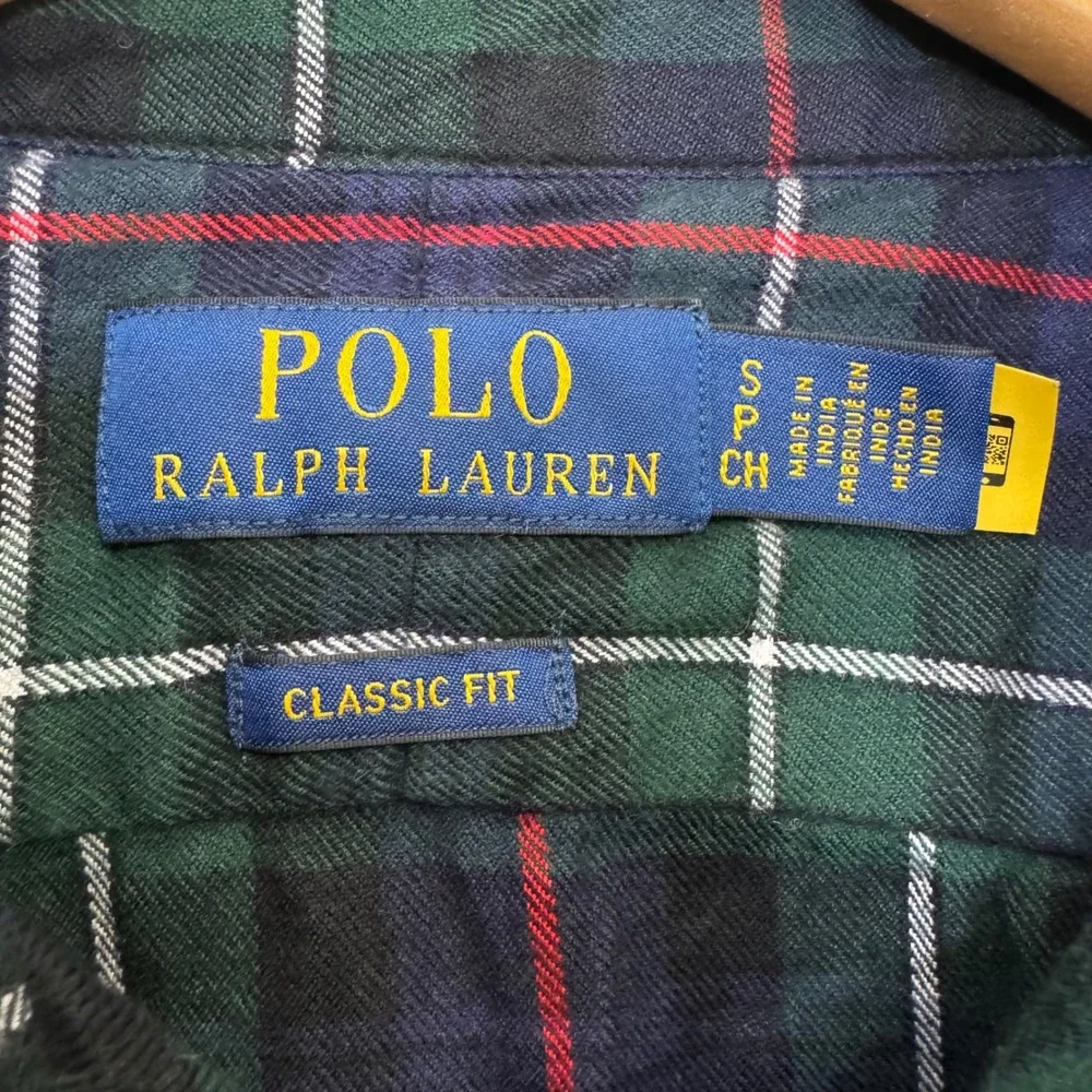 Polo Ralph Lauren Mens Shirt Small Classic Fit Plaid Button Down Cotton